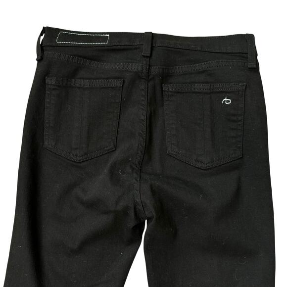 RAG & BONE 10 Inch Capri Black Hampton Jeans Cropped Raw Edge Women's Size 27 - Picture 10 of 10